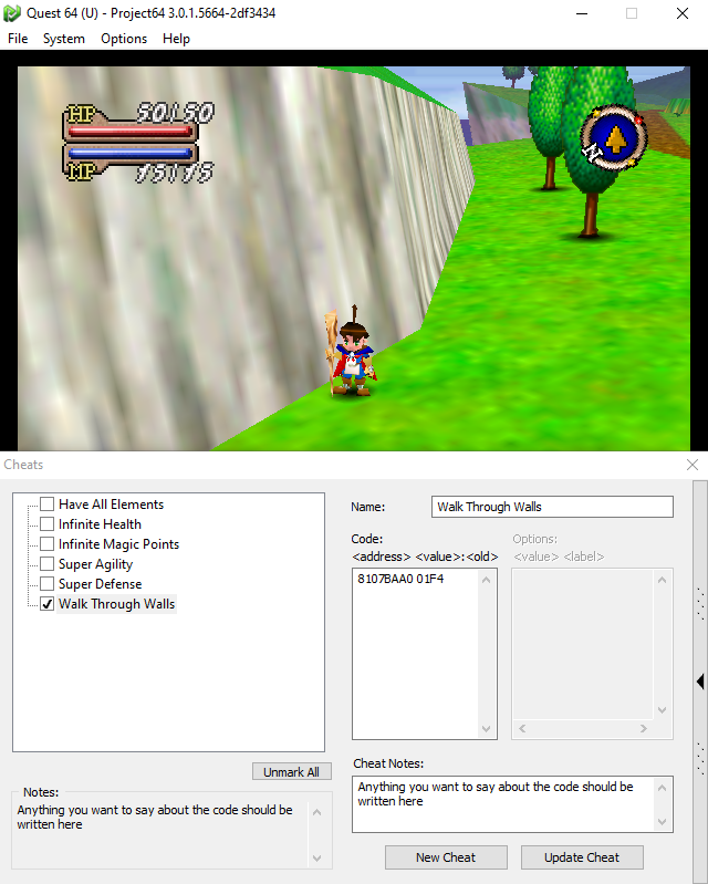 Project 64 Support Code How To Use Codes on Project 64