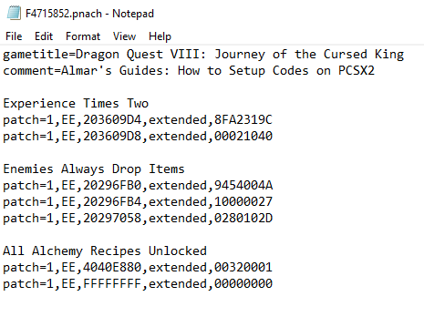 Cheat and Gameshark on PCSX2