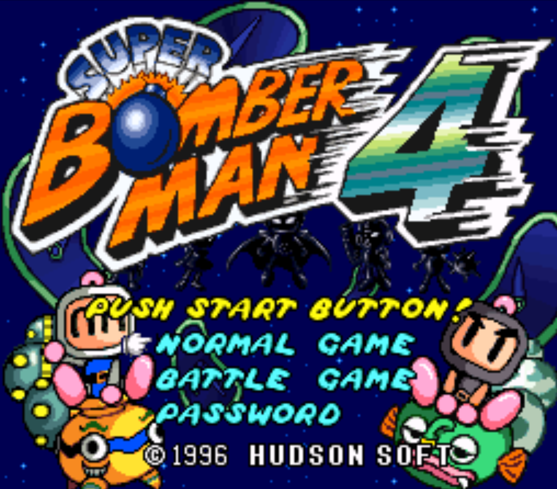 03-Title Screen (Super Bomberman 4)(SNES) 